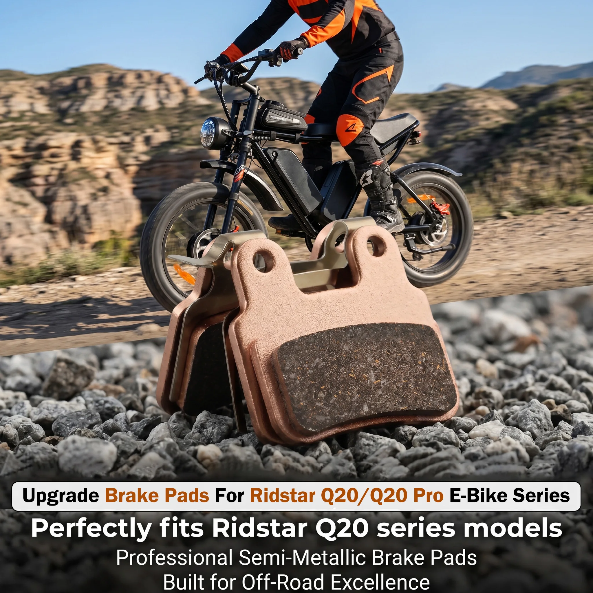 

1/2/4/8/12/18/24/30 Pairs–High Performance Semi-Metallic Pads for Ridstar Q20 Pro/H26 Pro E-bike, Fit XD-KLBS-DOT4, Save on Bulk