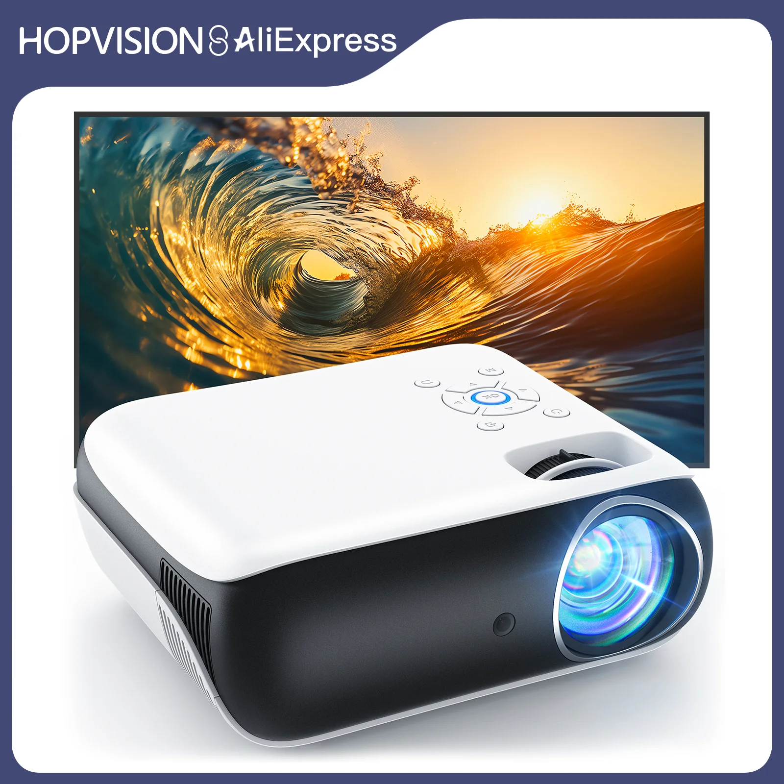 Beamer HOPVISION, Beamer Full HD 1080P, Bluetooth Beamer 4K, Tragbare Mini Beamer Heimkino, Projektor domowy/zewnętrzny, HDMI/USB/PS5