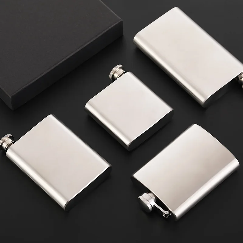 8oz Stainless Steel full-black Hip Flask with Funnel set Pocket Hip Flask gift package Alcohol Whiskey Hip Flask Screw Cap