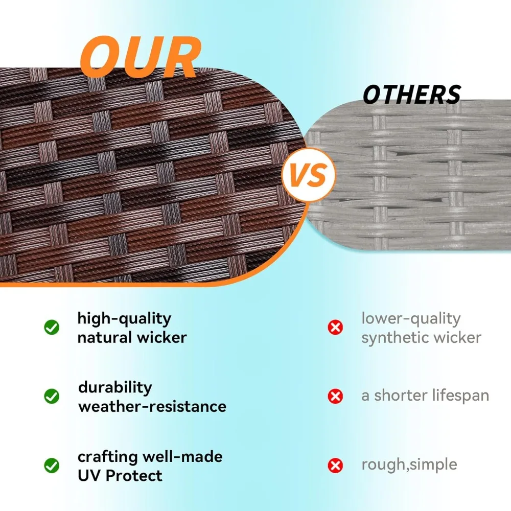 مجموعة أثاث الشرفة، مجموعة أثاث خارجي مكونة من 4 قطع من كرسي حوار الشرفة PE مع وسادة من الزجاج المقسى #4