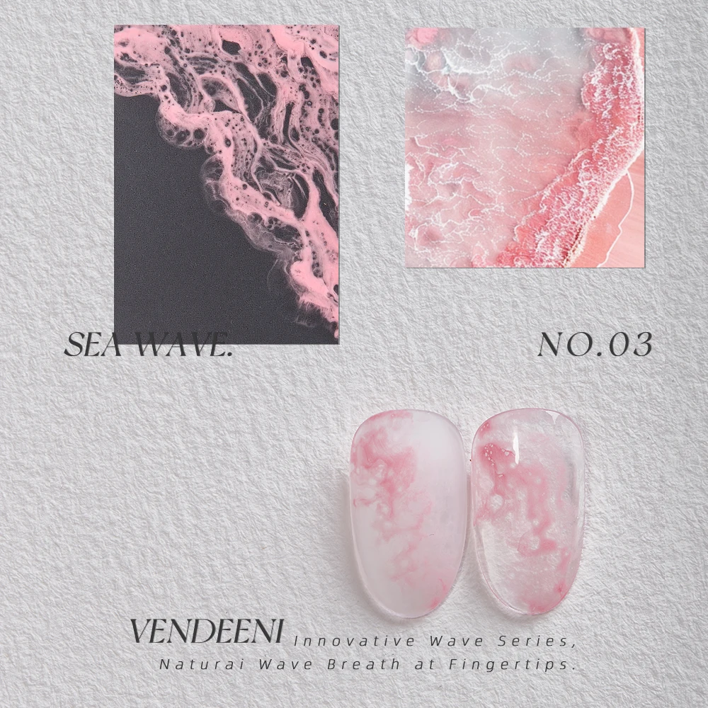 Vendeeni 10 Farben/Set Sea Wave Blooming Gel Nagellack TPO HEMA FREI UV Soak Off Gel Lack Marmor Spitze Nagelkunst Blossom Gel – Detail 11