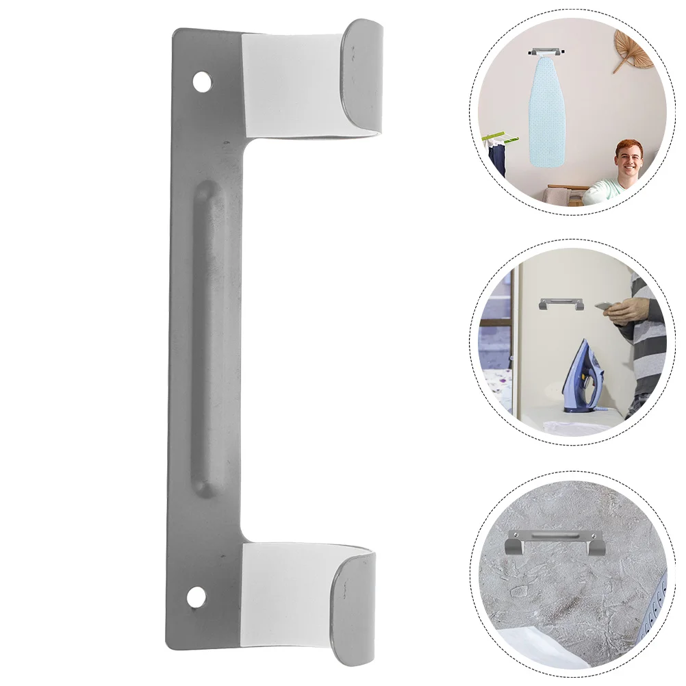 

2pcs Board Ironing Board ganizer Hook Silver Color Wall Mount Holder Laundry Room Spacesaving Antislip