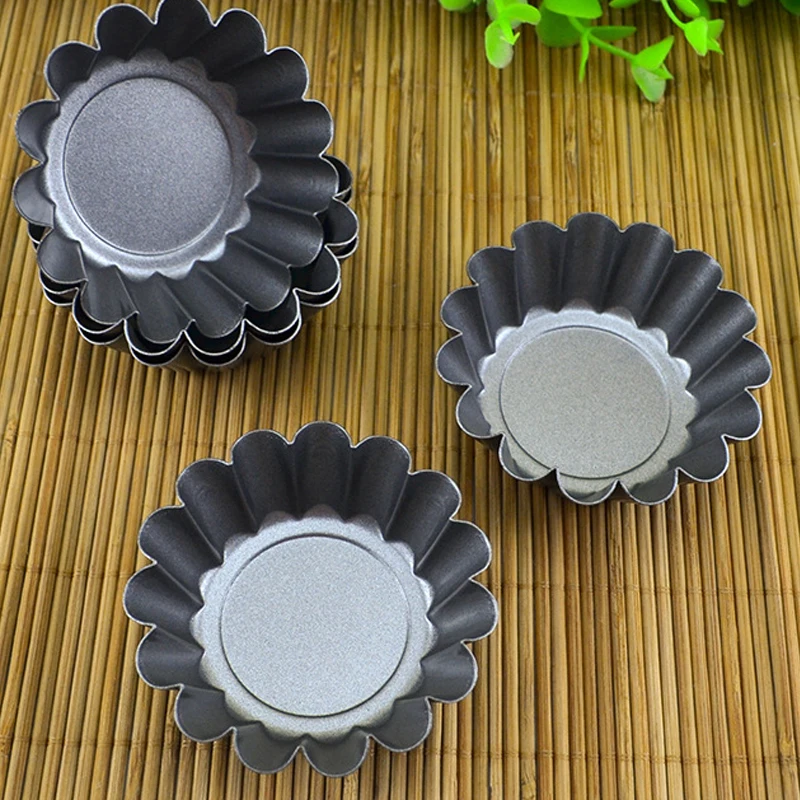 Egg Tart Molds, Nonstick Tart Pan Round Mini Muffin Tin Muffin Cake Mould Chrysanthemum shaped cake mold