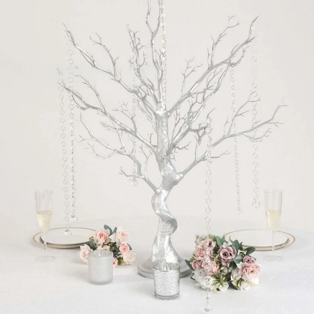 60 cm Goldener Ast-Baum Ornament Hochzeitsdekoration Funkelnder Baum für Blumenanhänger Weihnachtsfeier Tischdekoration – Detail 5