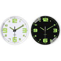 8 Inch Glow in The Dark Clocks Battery Operated Silent Non-Ticking Wall Clocks Luminous Wall Clock for Living Room Bedroom Decor
