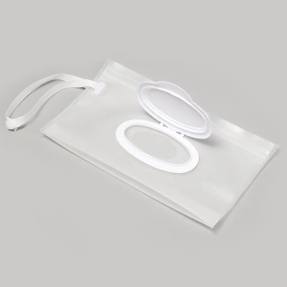 Transparent Wet Wipes Bag Snap Strap Napkin Storage Pouch Easy-carry Eco-Friendly Mask Case Reusable Cosmetic Container