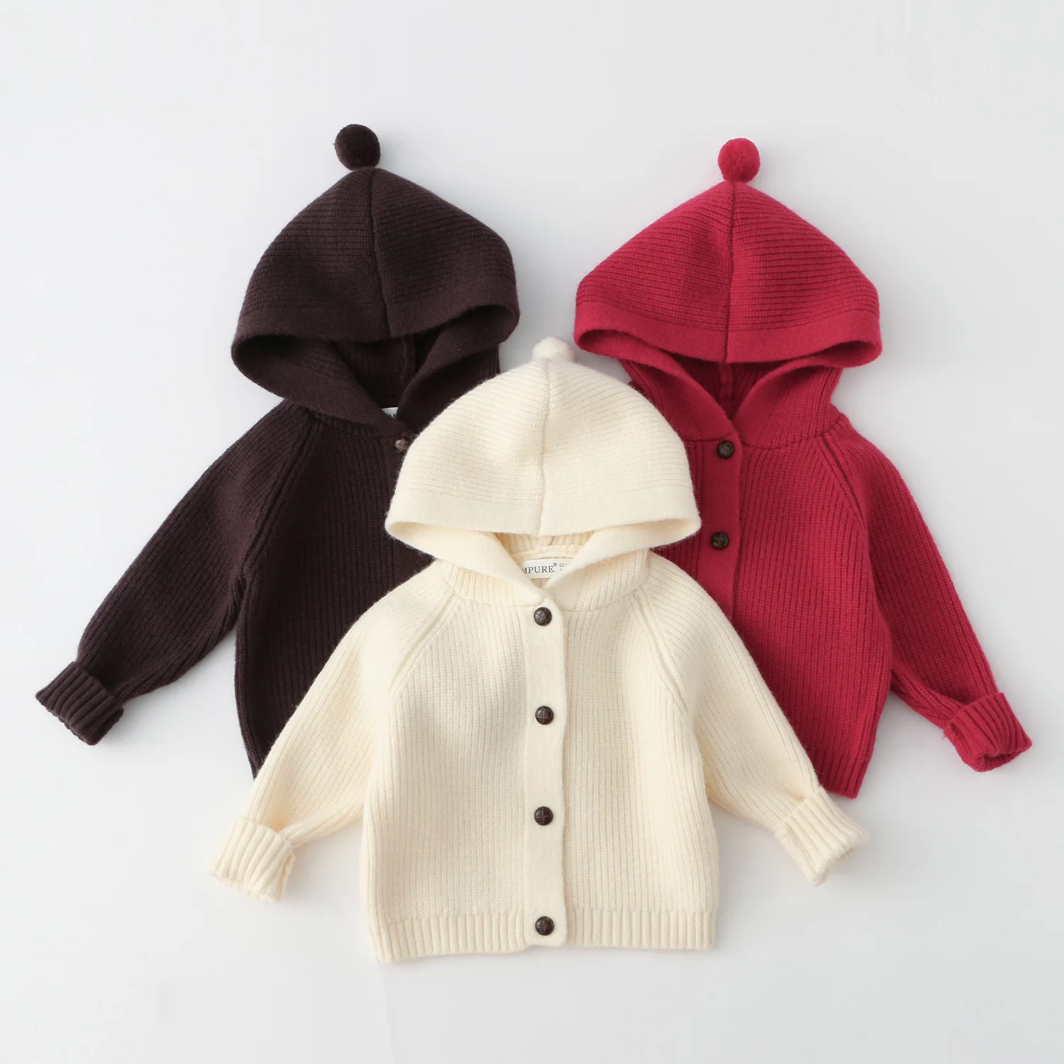 2026 Autumn Kids Sweaters Hoodie Knit Cardigans Solid Boys Knitwear Long Sleeve Kids Outfit