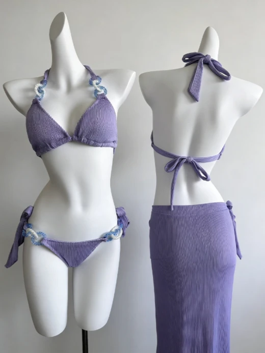 

2026 Trendy High Waisted Bikini Set For Women Swimwear Breathable Soft Fabric Stylish Beach Outfit Summer Vacation Fashion New