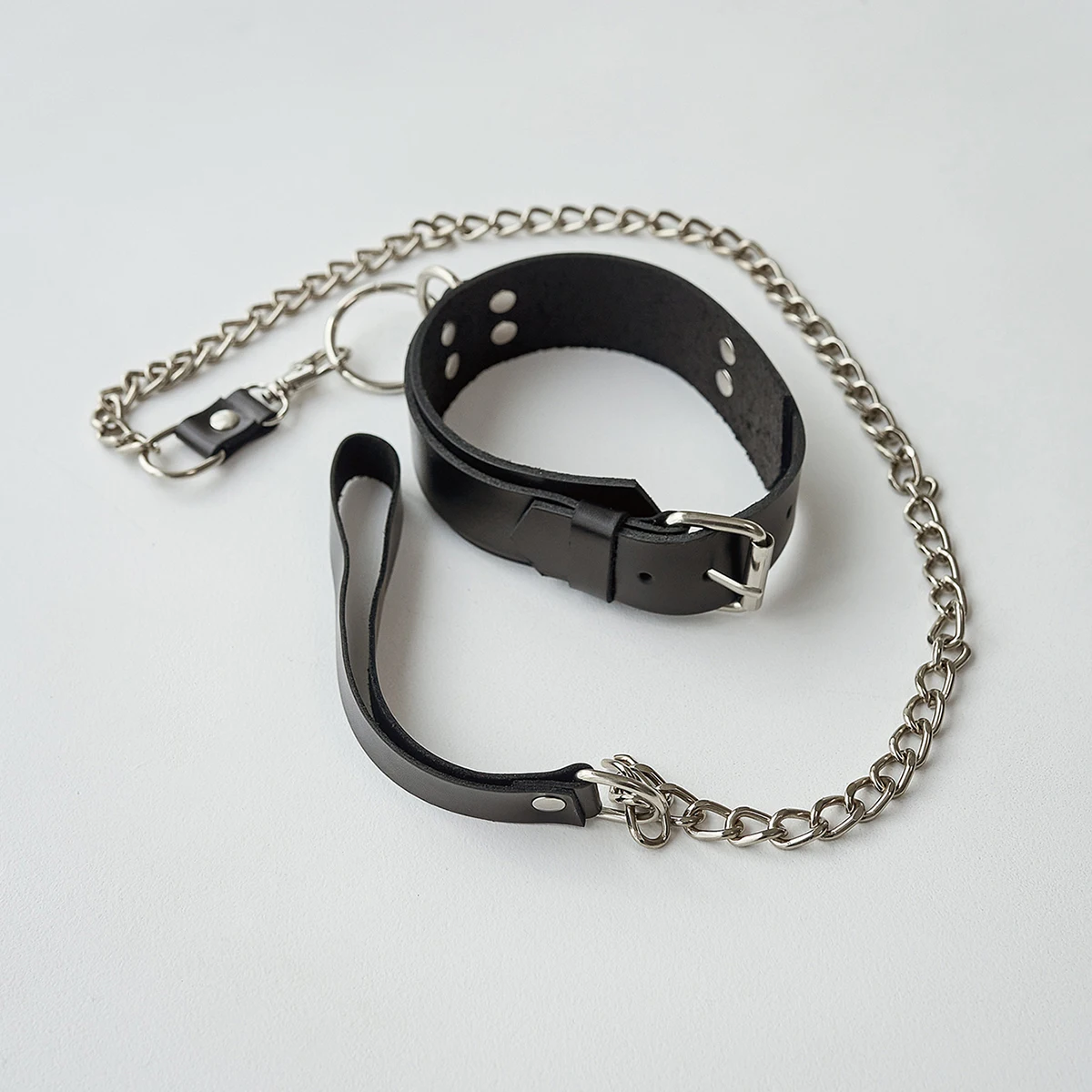 Leather Collar Leather Collar With O-ring Choker Collar Leather Collar Choker With Leash and O-ring BDSM Collar With Leash