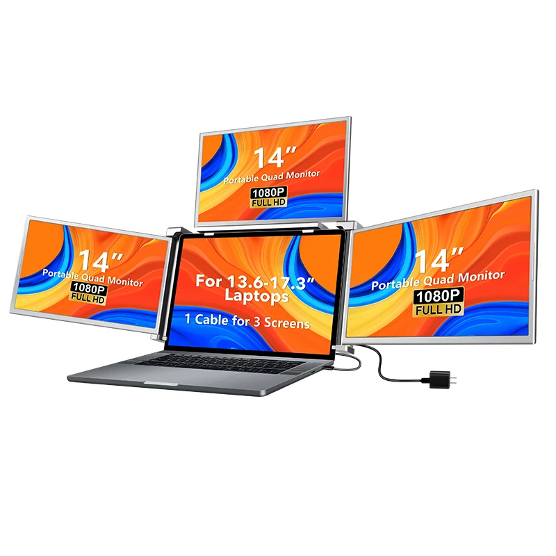 2025 Products  Triple Laptop Screen Extender Lcd Display Portable Monitor Compatible With Mac