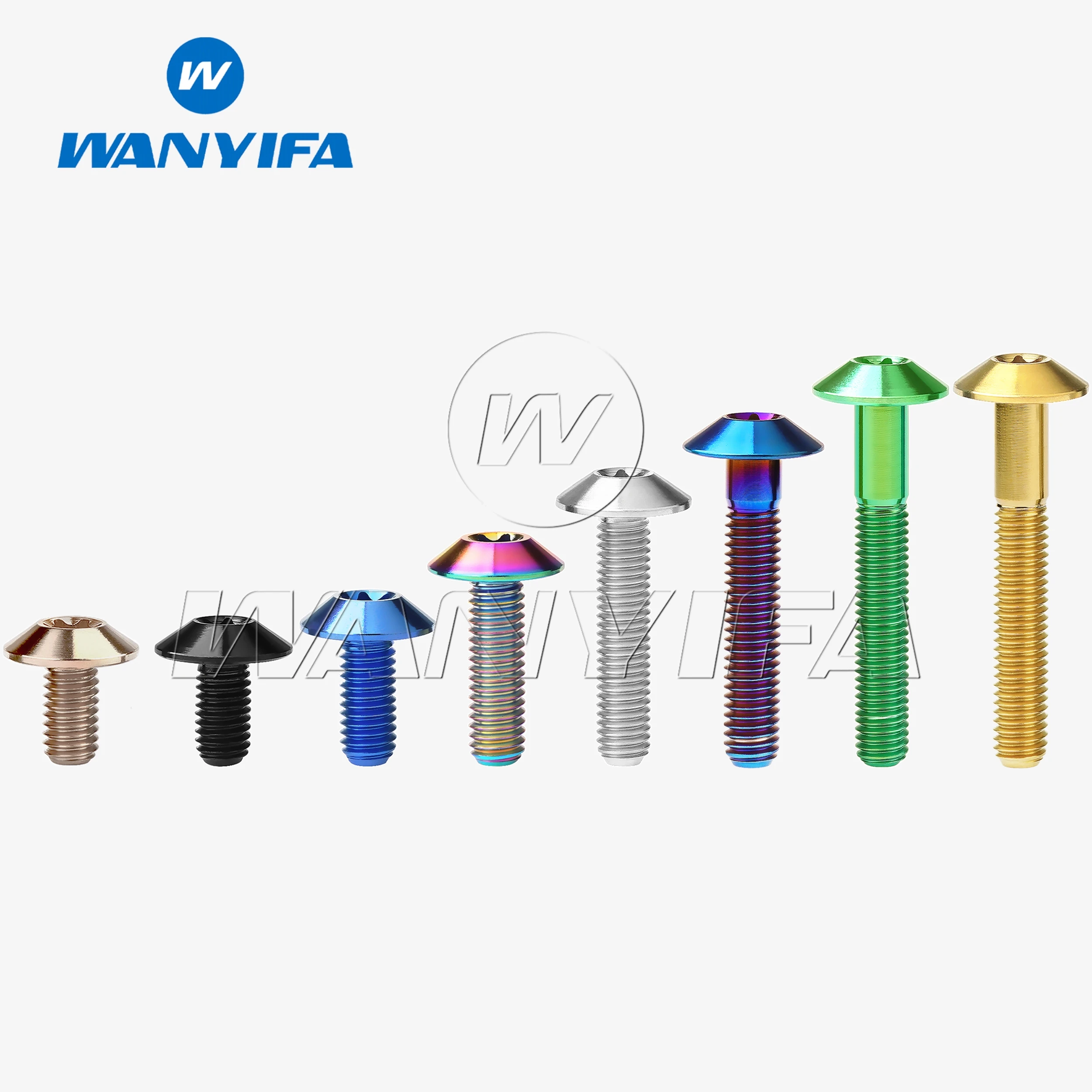 Wanyifa Titanium Ti Bolt M6x12 15 16 20 25 30 35mm Button Torx Head Screws for Motorcycle