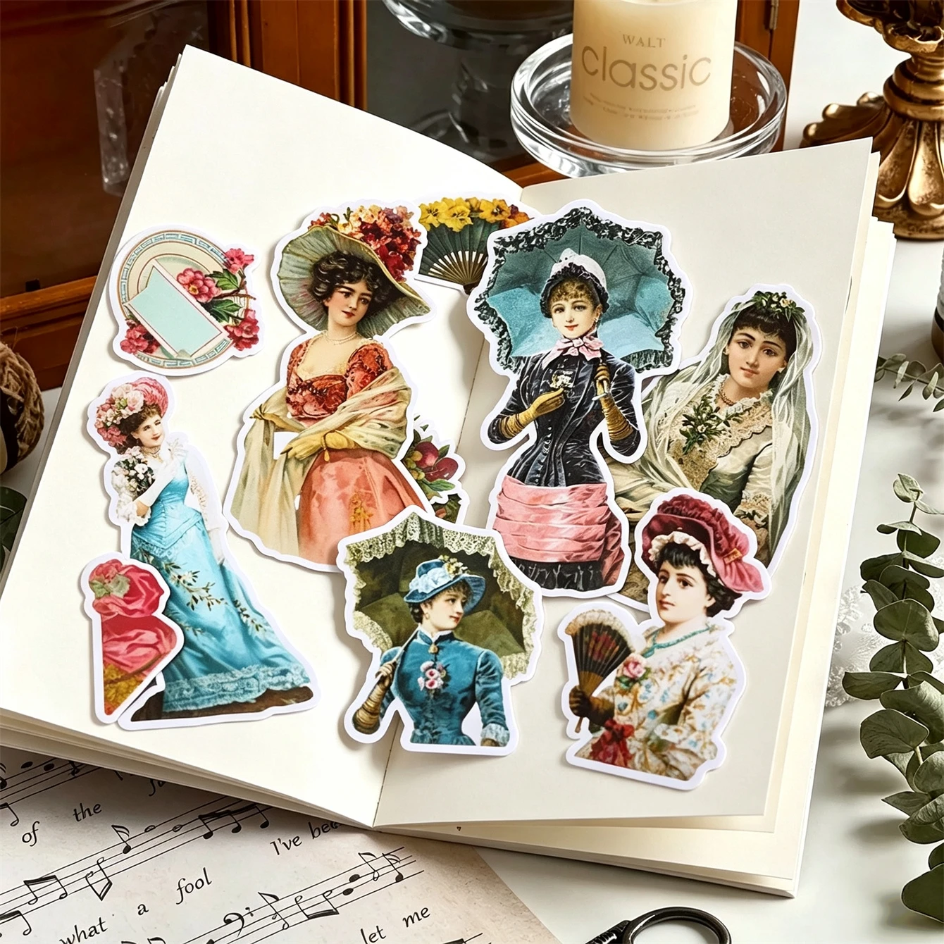 18pcs Cute girl Victoria Account Stickers Stationery For Phone Scrapbook Laptop Suitcase Guitar DIY Vintage Aesthetic Creative