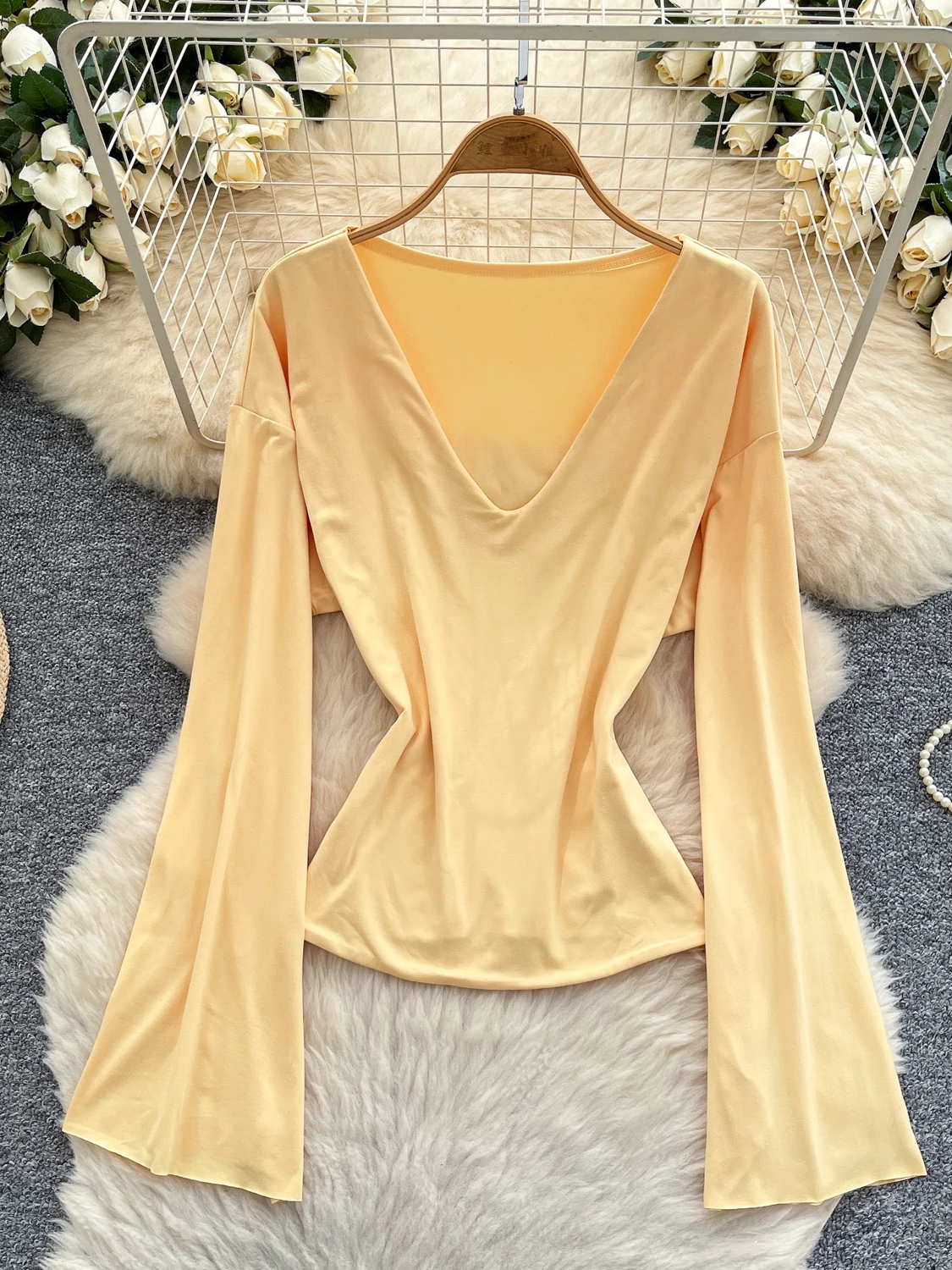 

Свободная повседневная футболка Bell Sve, женская утягивающая цветная базовая футболка, топ для пикантных девушек, корейский топ для поездок на работу, Faion