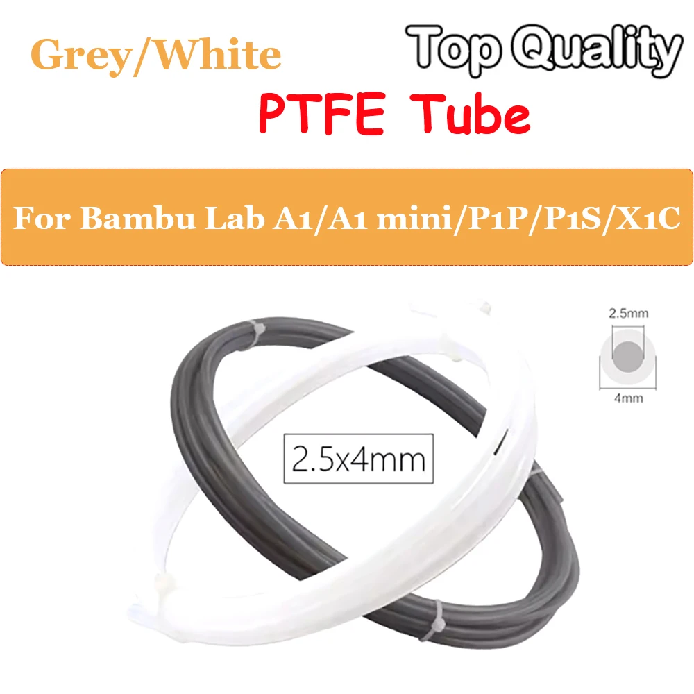 3D Printer 2.5mm IDx4mm OD PTFE Tube Fits Direct Drive Extruder For Bambu Lab A1/A1 mini/P1P/P1S/X1C For Creality K1 Ender3 V3KE