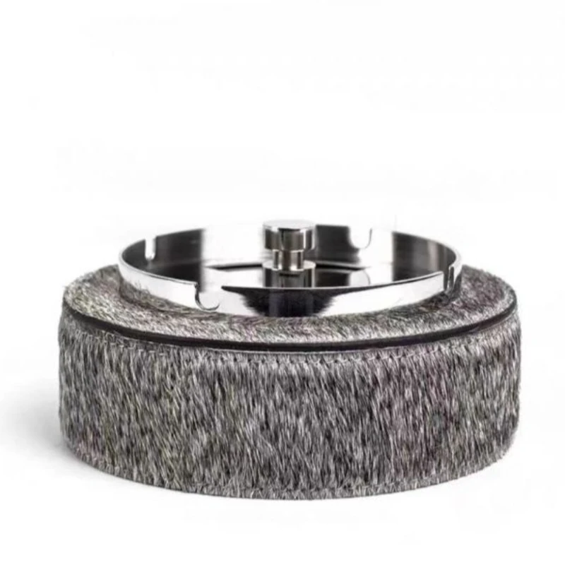 German stainless steel ashtray, simple leather ashtray, metal home hotel, conference room ashtray