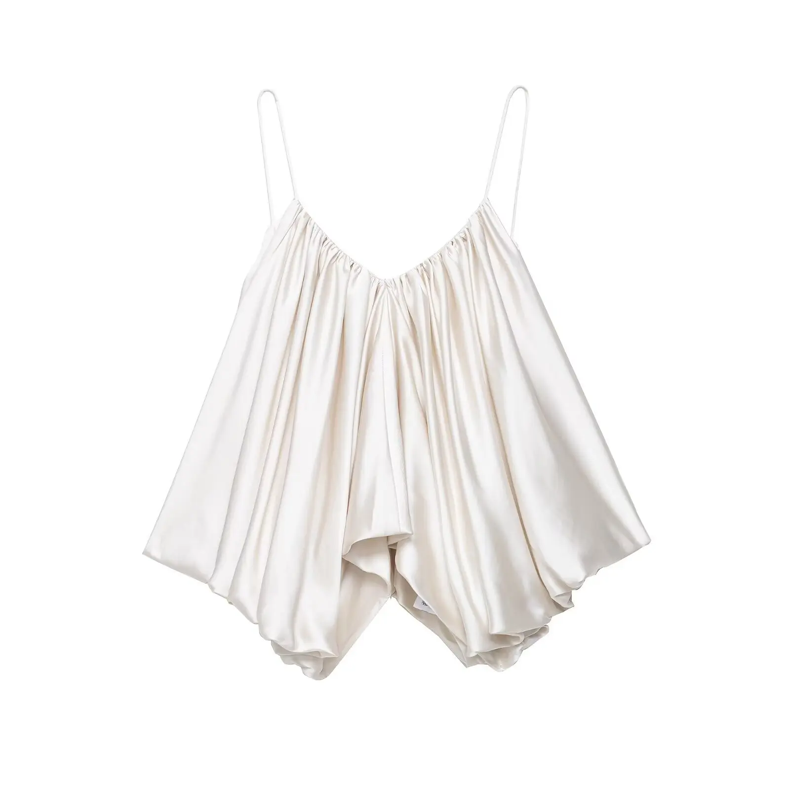 

Women's commuting silk textured sleeveless tops 2025 summer sleeveless sexy slit suspender tops fashionable sleeveless tops