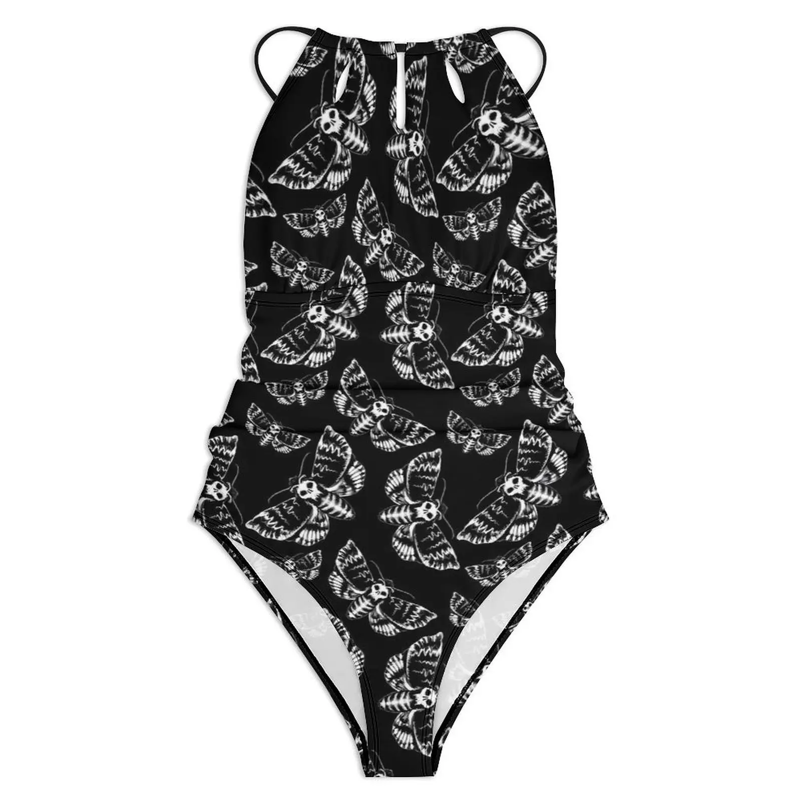 القوطية طباعة ملابس السباحة الأبيض الموت رئيس العثة رفع ملابس السباحة قطعة واحدة اللياقة البدنية لباس سباحة ارتداءها مثير الرسم ملابس الشاطئ