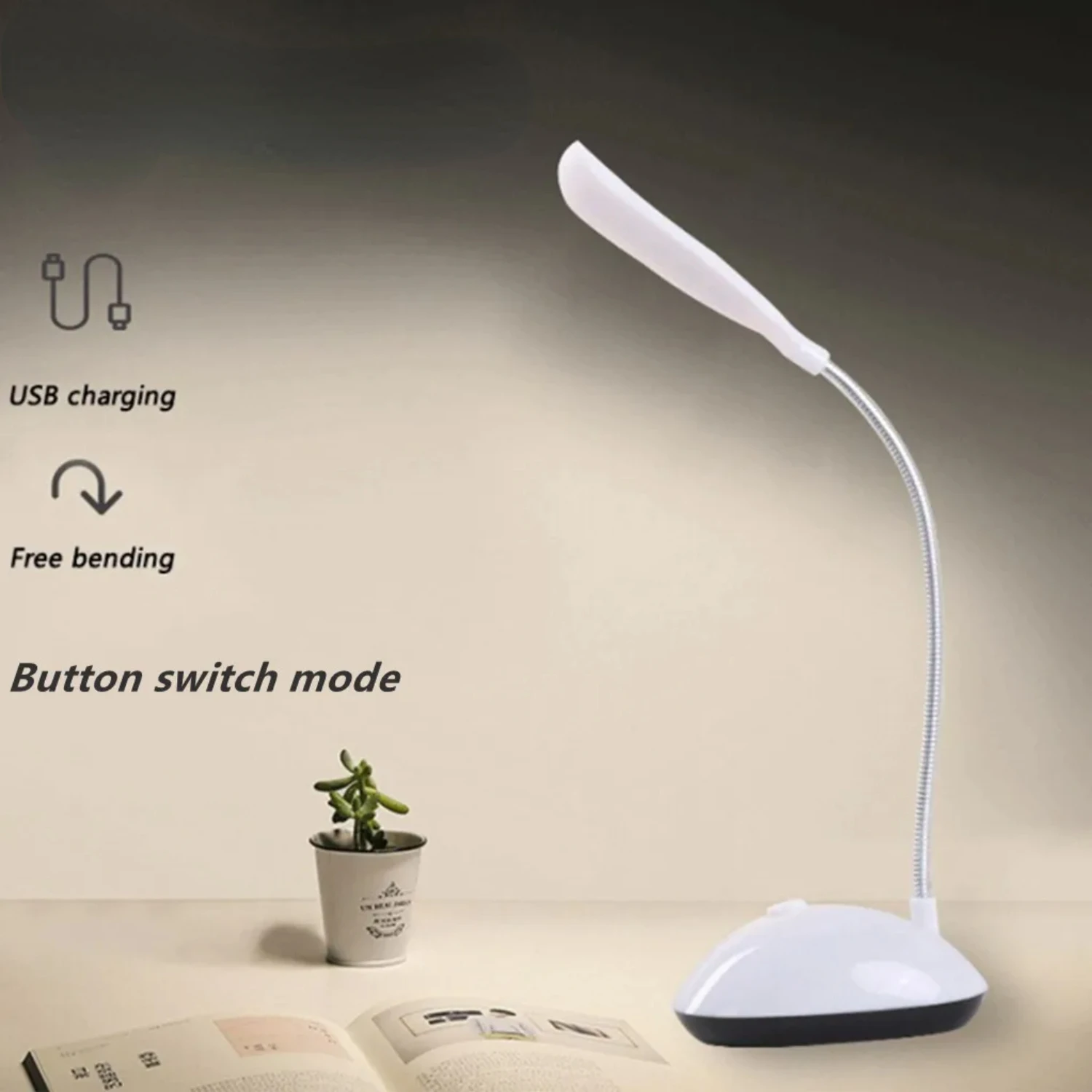 LED Desk Lamp Portable Foldable Reading Study Lamp AAA Battery Powered LED Reading Light Eye Protective Colorful Night Light