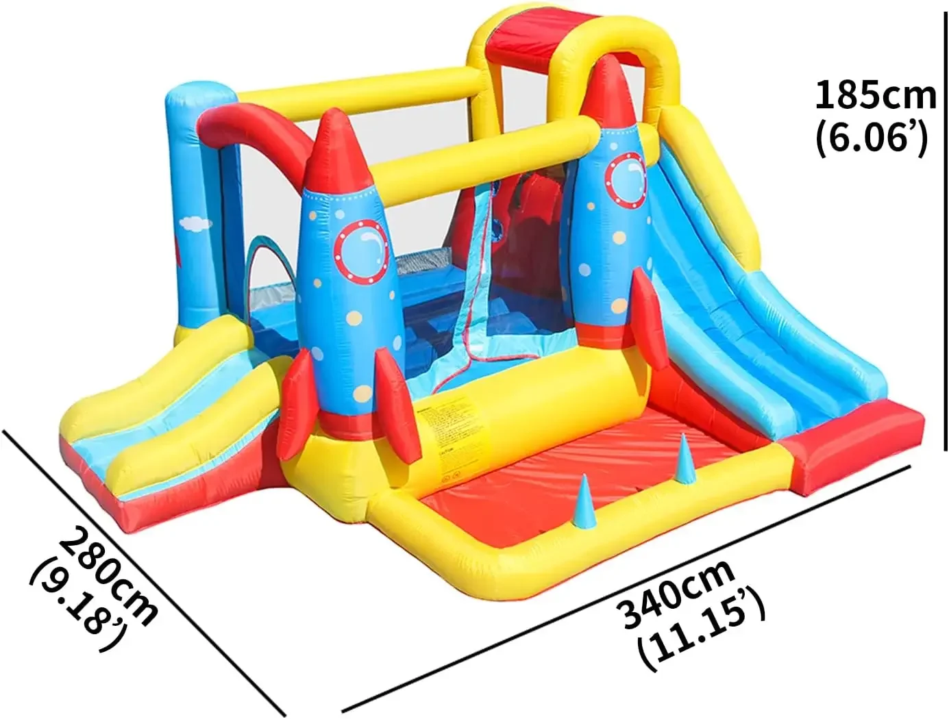 Rocket Bounce House, Inflatable Bounce House with Blower, Inflatable Bouncy House for Kids Outdoor,Toddle Bouncing House with Sl