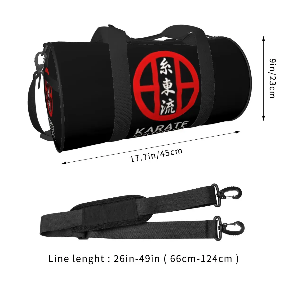 Karate Shitoryu Kanji And Symbol White Text Gym Bag Oxford Sports Bags Large Capacity Luggage Custom Handbag For Men Women