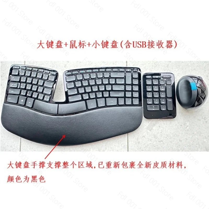 Used Ergonomic Desktop Wireless Keyboard Mouse Set Ergonomic Design Computer Comfortable Office