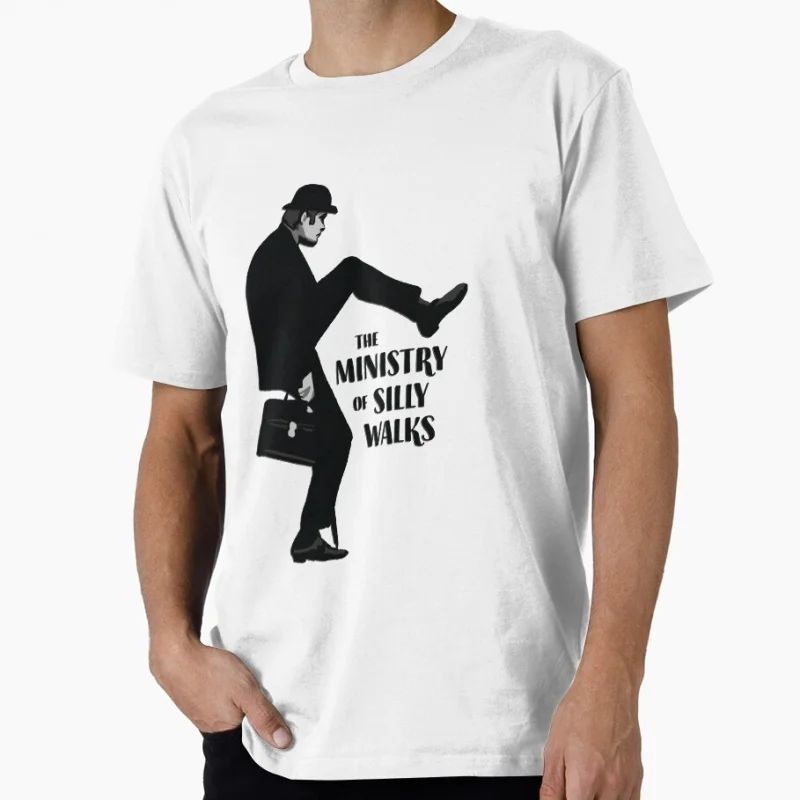 

The Ministry of Silly Walks 80s British comedy Monty Python Funny Gift T shirt Large size Tops 100% cotton printed clothes