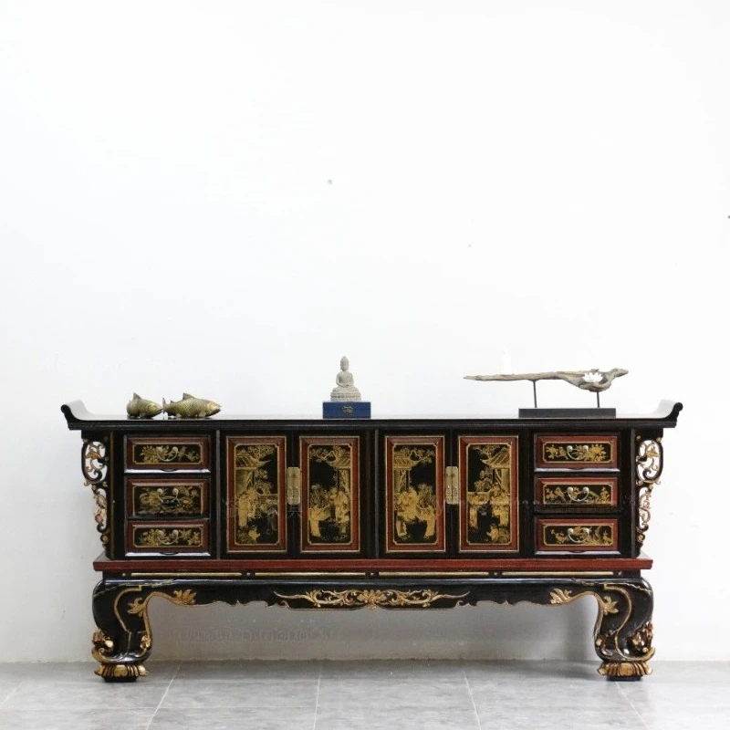 Ming and Qing antique old Shanghai nostalgic objects Solid wood Xuanguantai storage