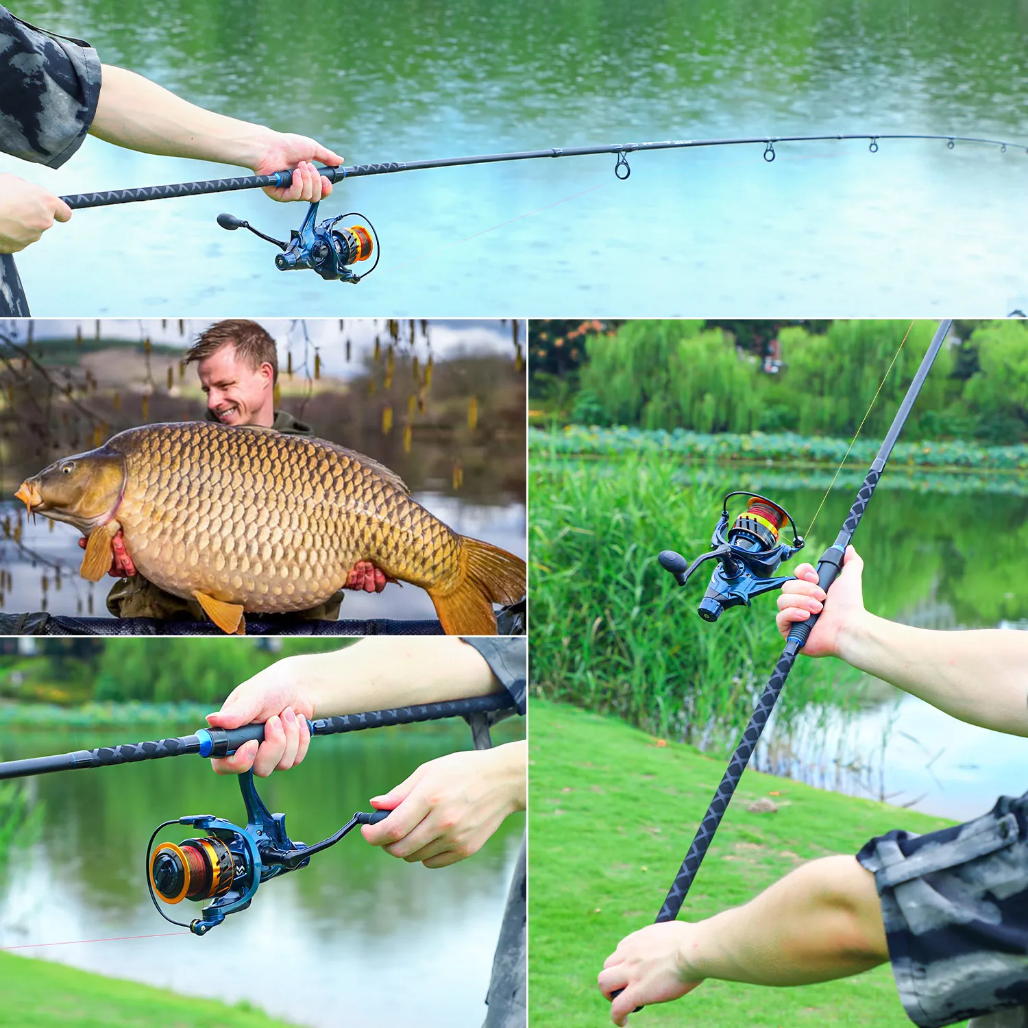 Sougayilang Combo Surfcasting 3 Secciones – Caña Spinning Fibra Carbono - imagen 3