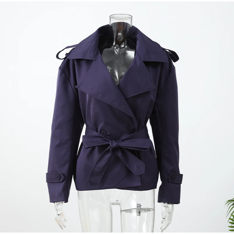 Elegant Lace Up Solid Overcoat Women Chiclapel Collar Button Full Sleeve Loose Coat Autumn Female Street New Oversize Outerwear 16 S60b6176b33aa4e3e9dc14b4f96cccde9V