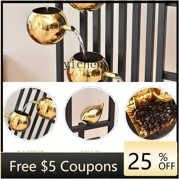 

L7-EE Modern Light Luxury Floor-to-Floor Water Ornament Large Stairs Simple Soft Decoration Creative Fountain