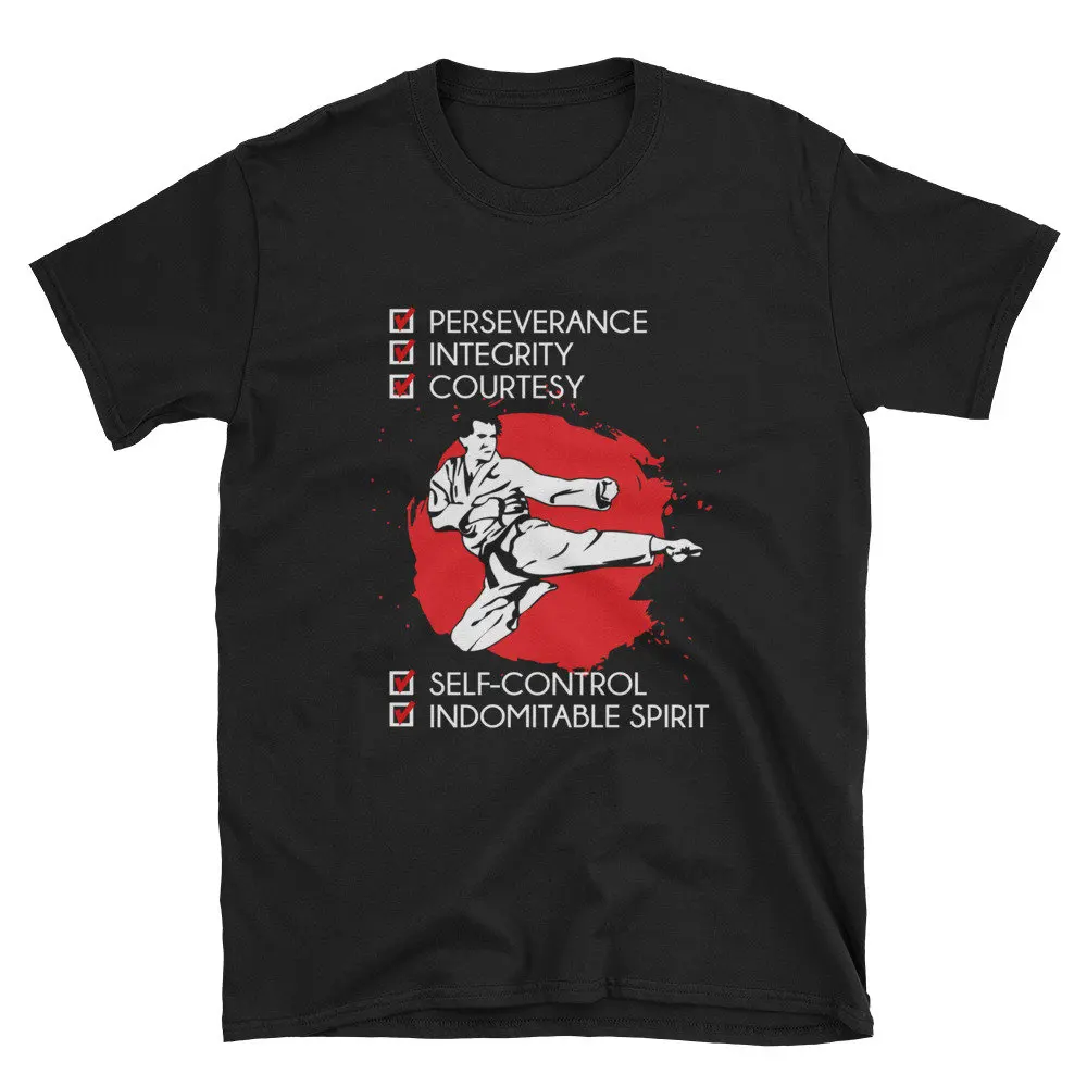 Taekwondo T Shirt 5 Tenets Taekwon do Martial Arts Kick White