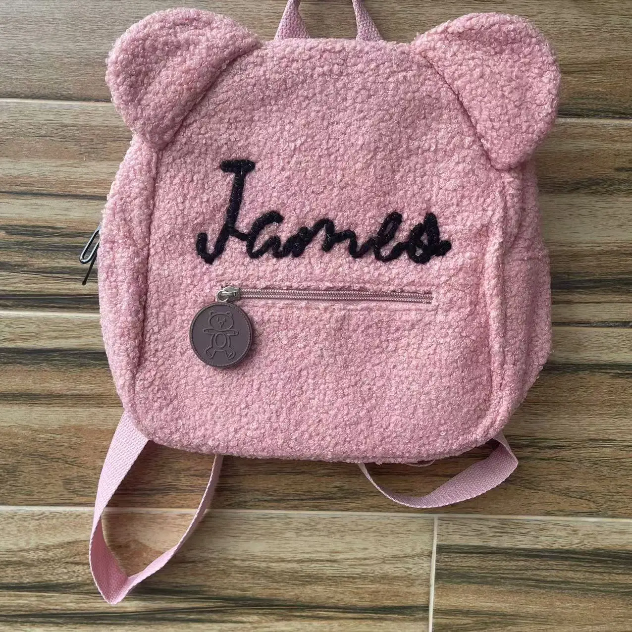 

New Design! Customized Handmake Teddy Bear Backpack with Name Portable Children Travel Shopping Bag Rucksack Women Shoulder Bag