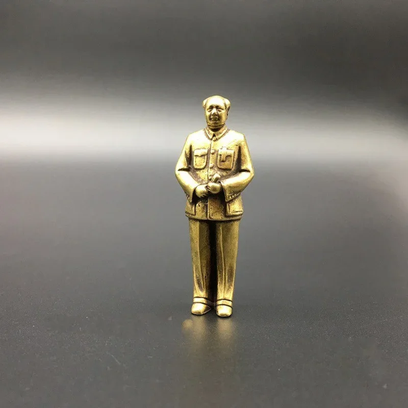 Collectable Chinese Brass Carved Great Man Chairman Mao Mao Zedong Exquisite Small Pendant Statues