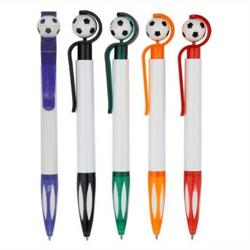 3 Randomly Colored Soccer Rolling Pressure Reducing Pens, Ballpoint Pens, Stationery, Multifunctional Bouncing Pens