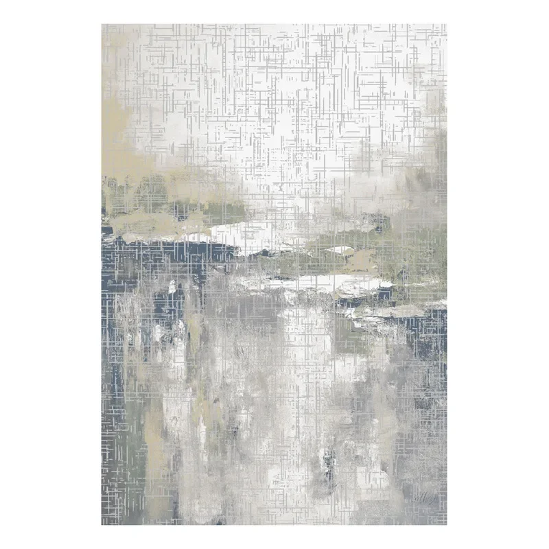 

Minimalist high-end light luxury living room large carpet, bedroom blue modern simple coffee table bedside floor mat