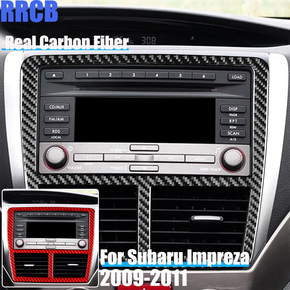

Real Carbon Fiber Car Accessories Center Console Frame Decorative Trim Soft Cover Sticker For Subaru Impreza 2009 2010 2011