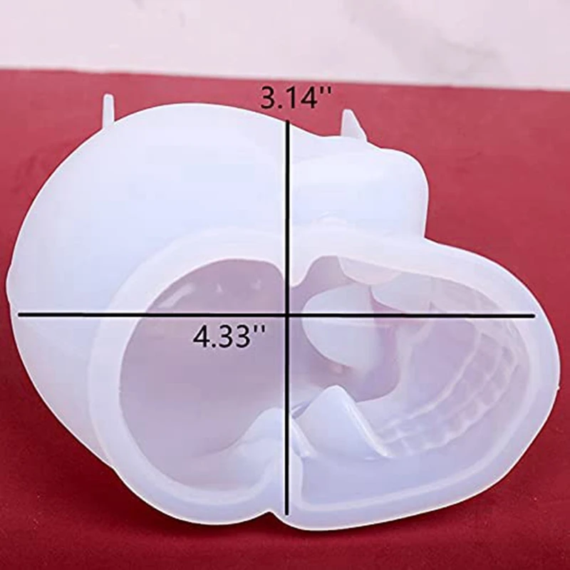 Grande Crânio Silicone Resina Molde, Halloween Vela Molde, DIY Sabão Making, Epóxi