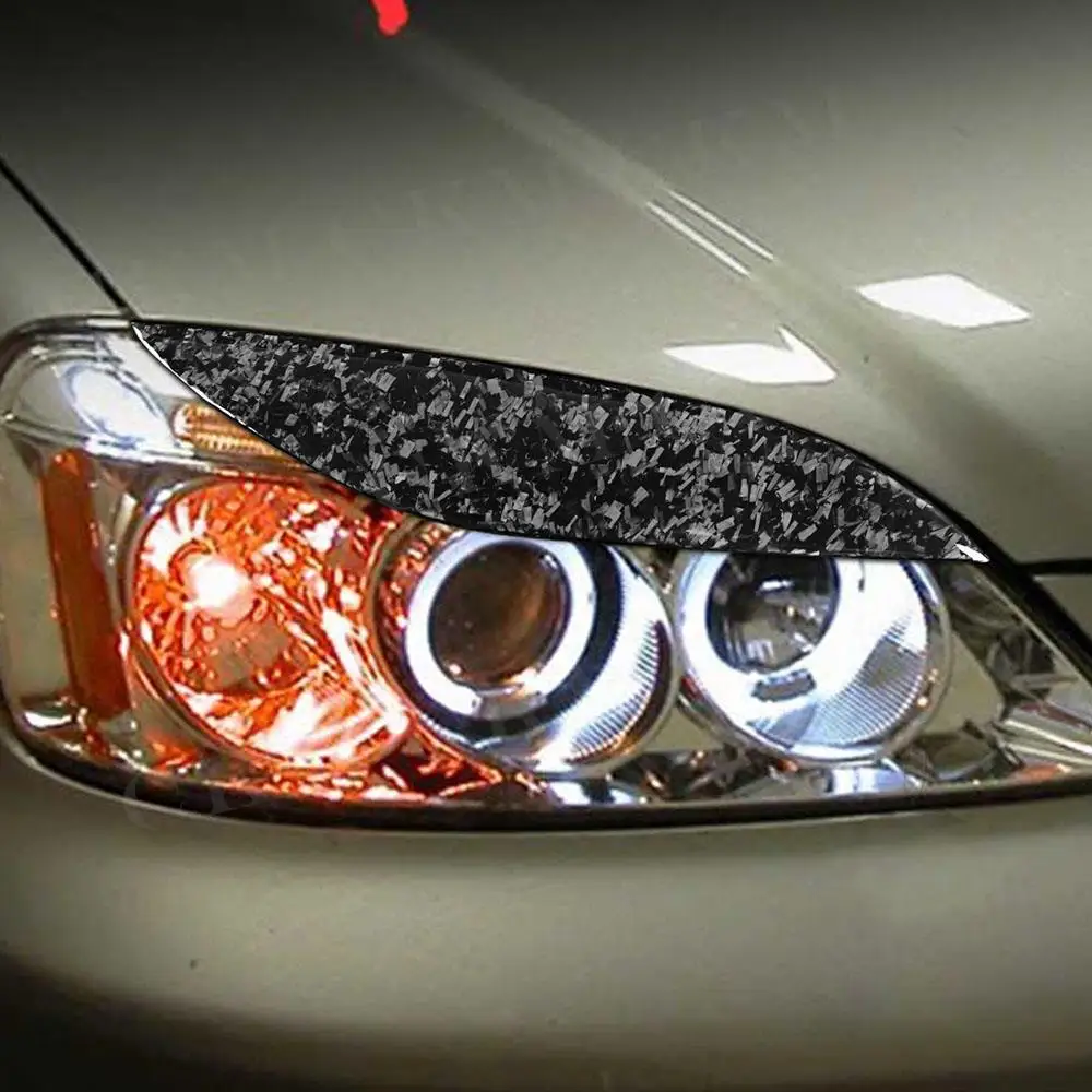 CKMUUER для Honda Civic 2001 2002 2003, чехлы на фары, наклейки из кованого углеродного волокна, передний бампер, украшение для бровей CKMUUER для Honda Civic 2001 2002 2003, чехлы на фары, наклейки из кованого углеродного волокна, передний бампер, украшение для бровей