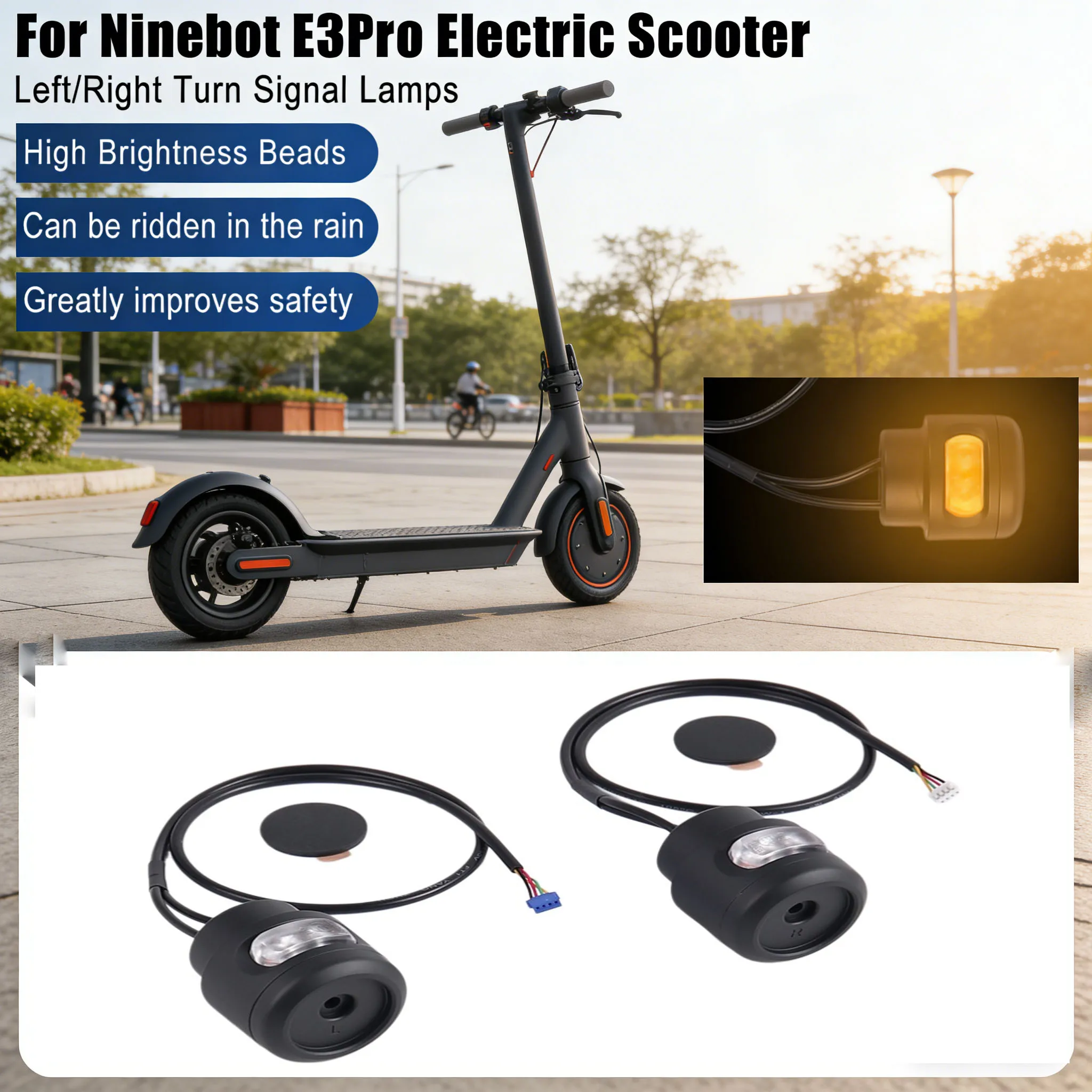 

1/2 шт. Сигнальная лампа на руль электросамоката Ninebot E3 E3Pro, левая/правая, для поворотов, сменные аксессуары