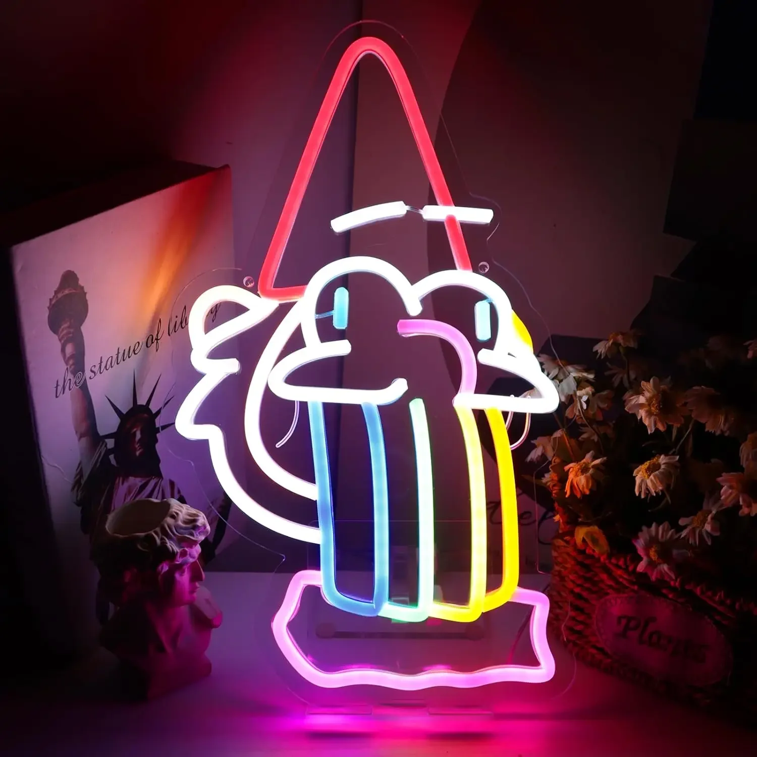 Gravty Fall Dwarfs Spit Out Rainbow Neon Sign Anime LED Neon Light Bedroom Bar Living Room Wall Decor USB Powered Gamer Gifts