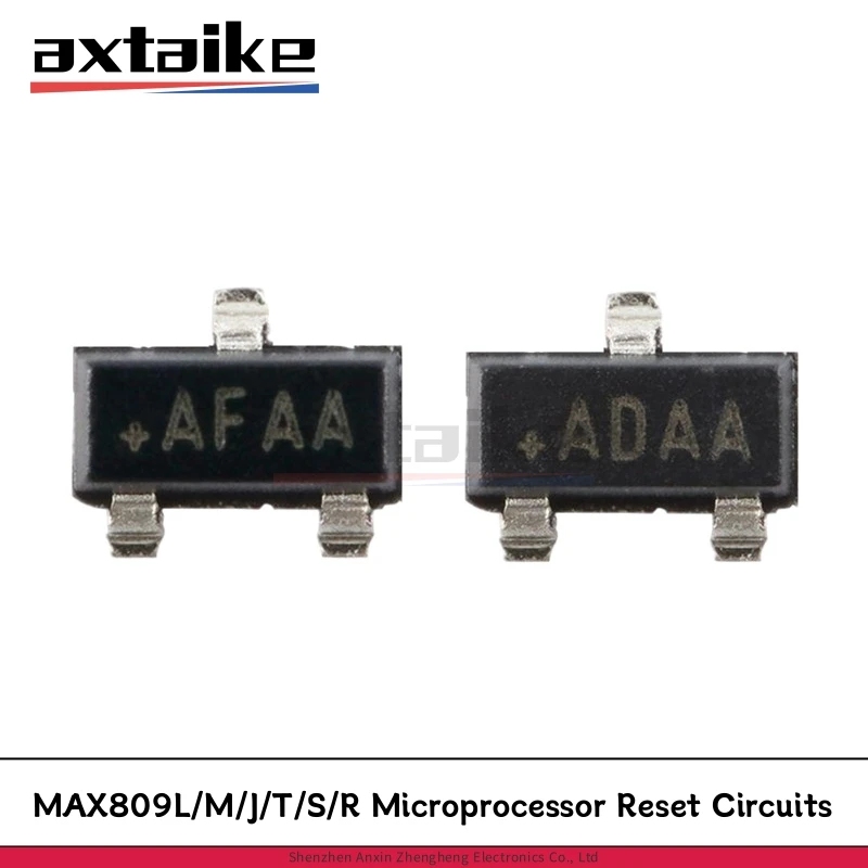 50PCS MAX809L/M/J/T/S/REUR+T 4.63/4.38/4/3.08/2.93/2.63V AAAA/ABAA/CWAA/ACAA/ADAA/AFAA SOT-23 Microprocessor Reset Circuits IC