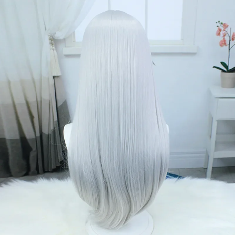 Anime Gojo Satoru peruka do cosplay Halloween długie proste peruki syntetyczne dla kobiet Cosplay z grzywką biała peruka wysoka temperatura