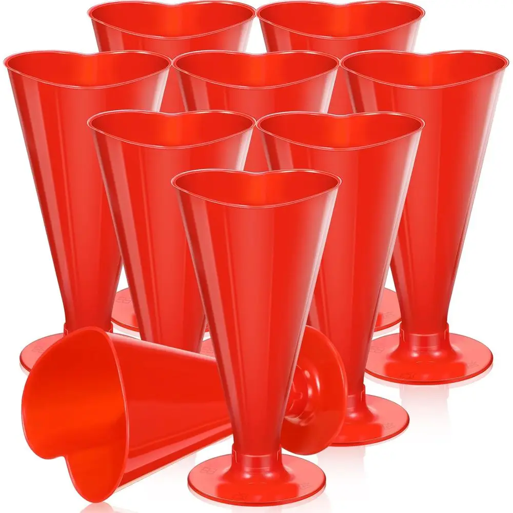 

100 Pcs Valentine's Day Cups, Heart Shaped Shot Glasses, Disposable Plastic, Pink Red, 5.6 oz, for Birthday, Wedding Party