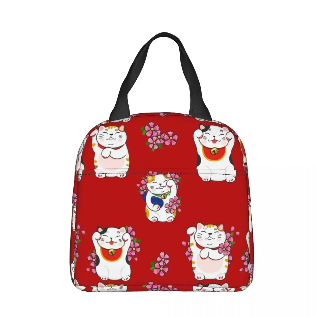 

Cute Maneki Neko Cat Lucky Cat Insulated Lunch Bag Thermal Bag Meal Container Large Lunch Box Tote Girl Boy College Picnic