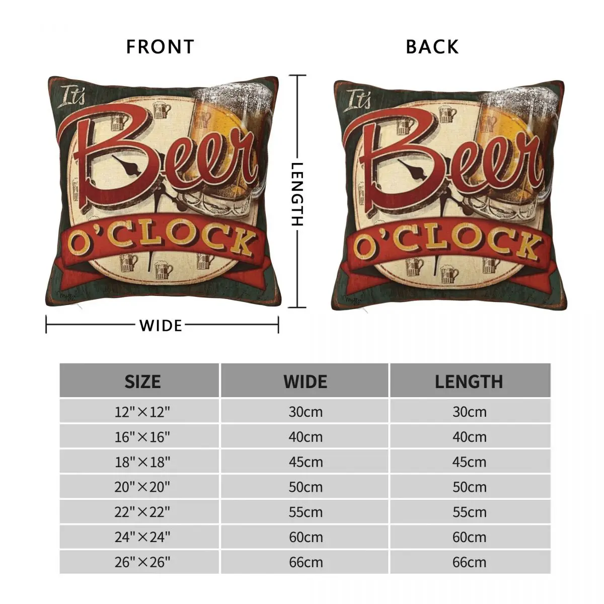 Craft Beer Square Pillowcase Polyester Linen Velvet Creative Zip Decorative Pillow Case Room Cushion Cover