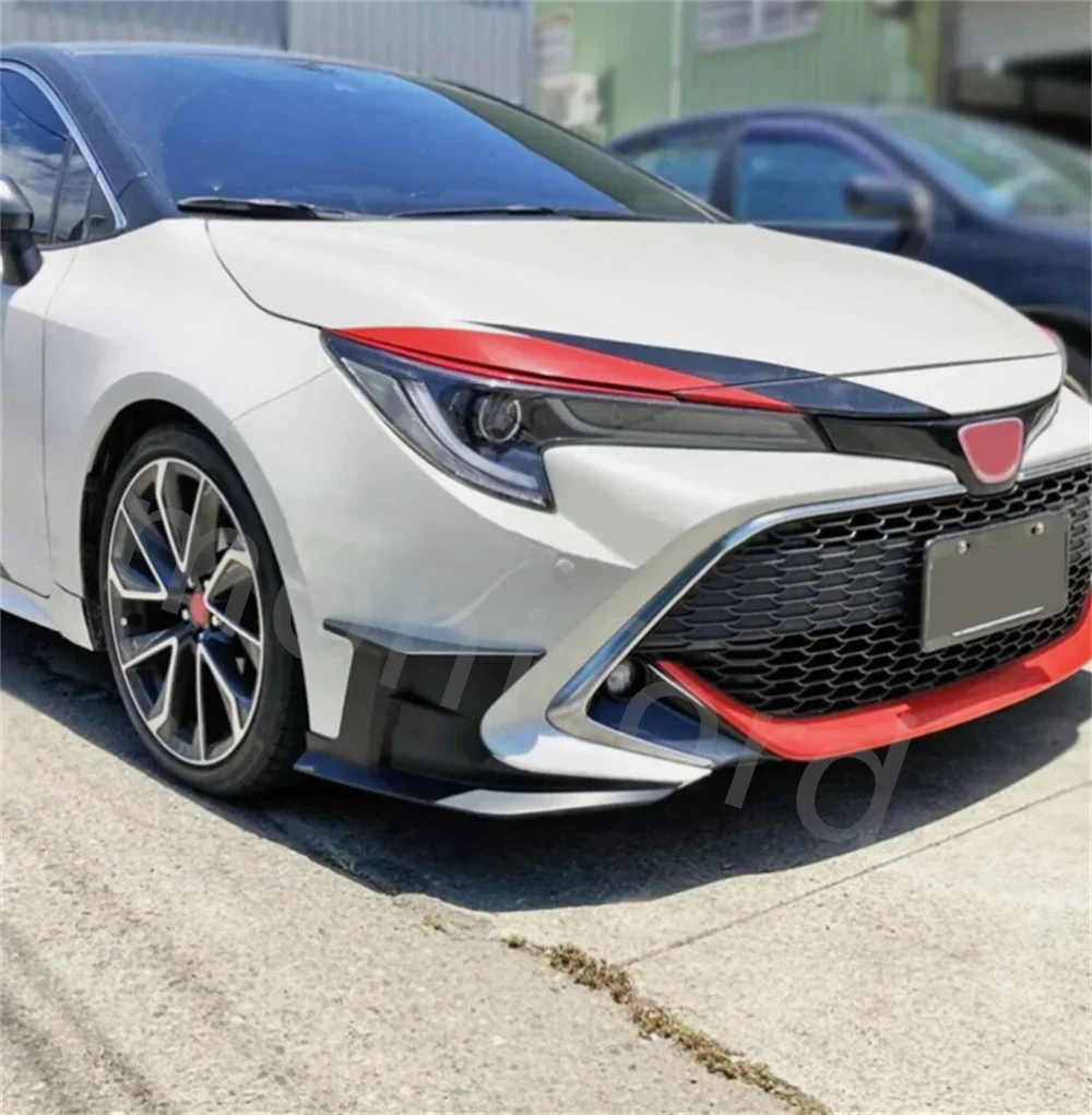 car styling 2019-2023 for Toyota Corolla Auris E210 5DR Hatchback Front Bumper Lip Gloss Black carbon fiber Spoiler Splitter view 3