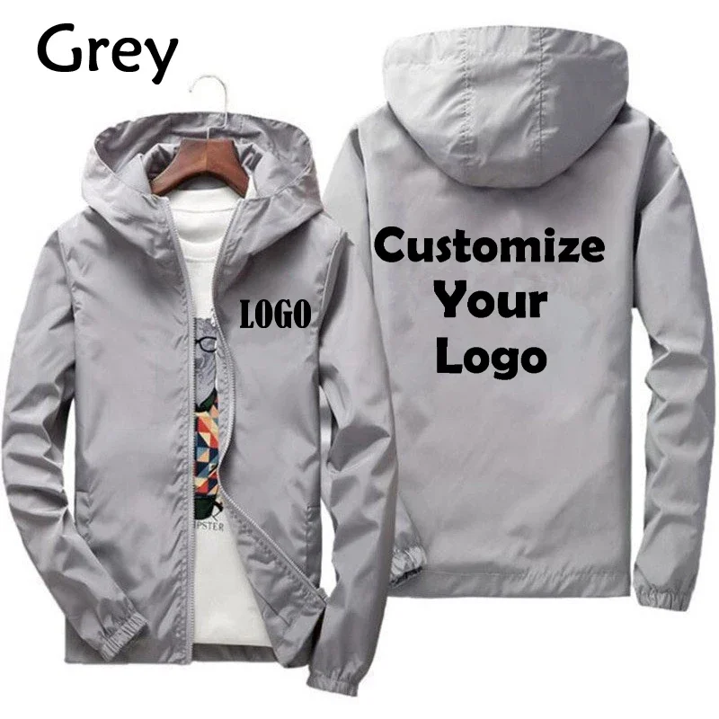 Customized Travel Team Zipper Jacket, Men\'s and Women\'s Hooded Unisex UV Resistant Waterproof Jacket, Outerwear, Spring, Summer,