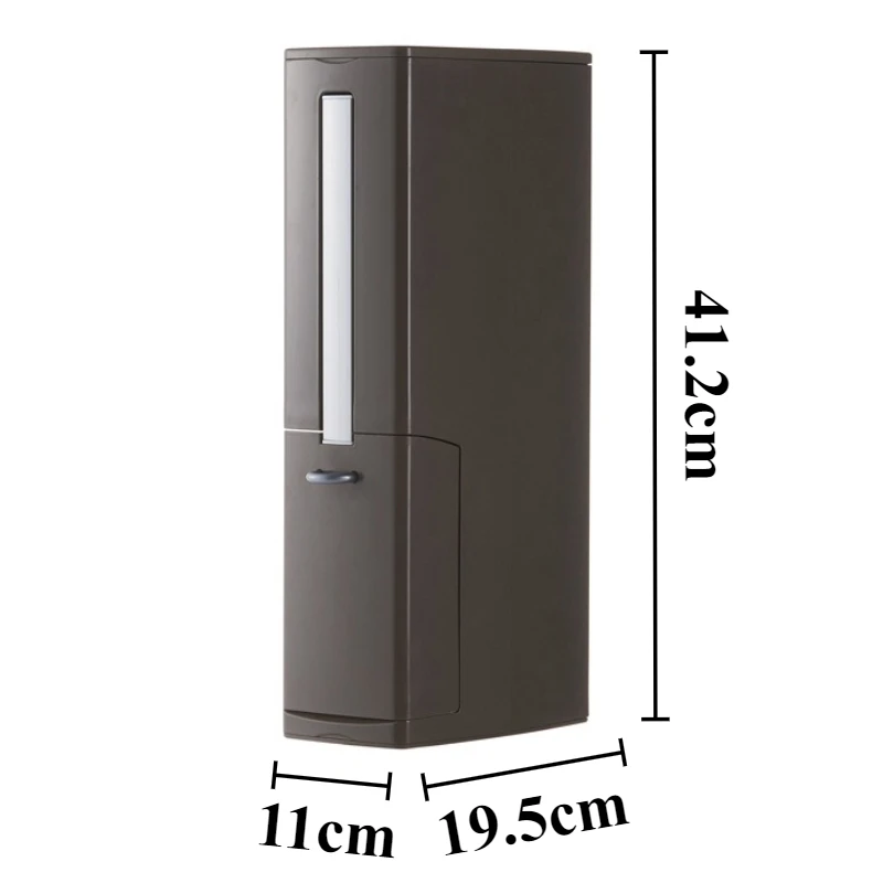 Plastic Narrow Trash Can Integrated Toilet Wastebasket Large Capacity Toilet Brush and Waste Bin Set Bathroom Cleaning Tools