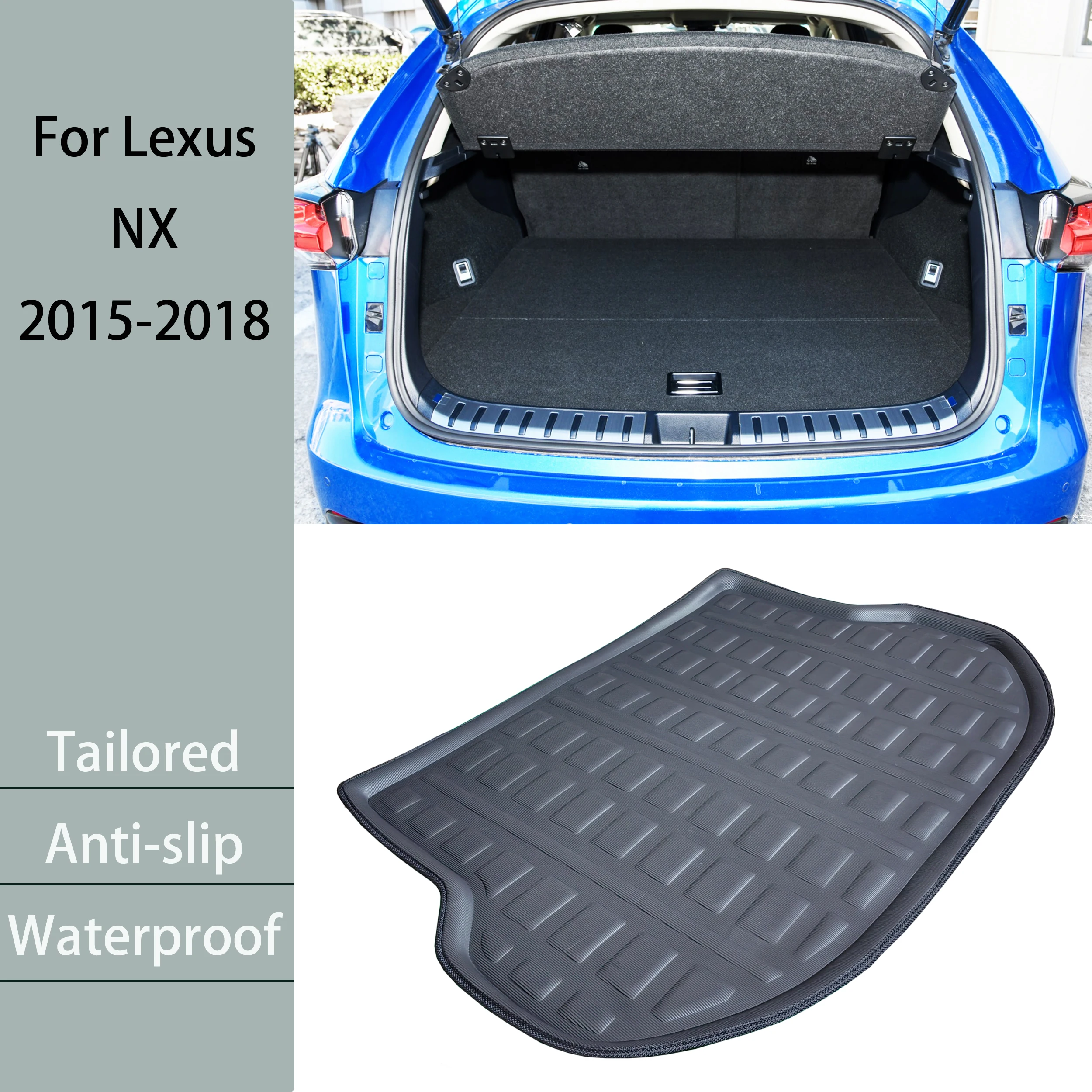 For Lexus NX NX200T 300H NX300 2015 2016 2017 2018 Tailored Rear Trunk Mat Cargo Liner Boot Floor Tray 3D Protector Accessories