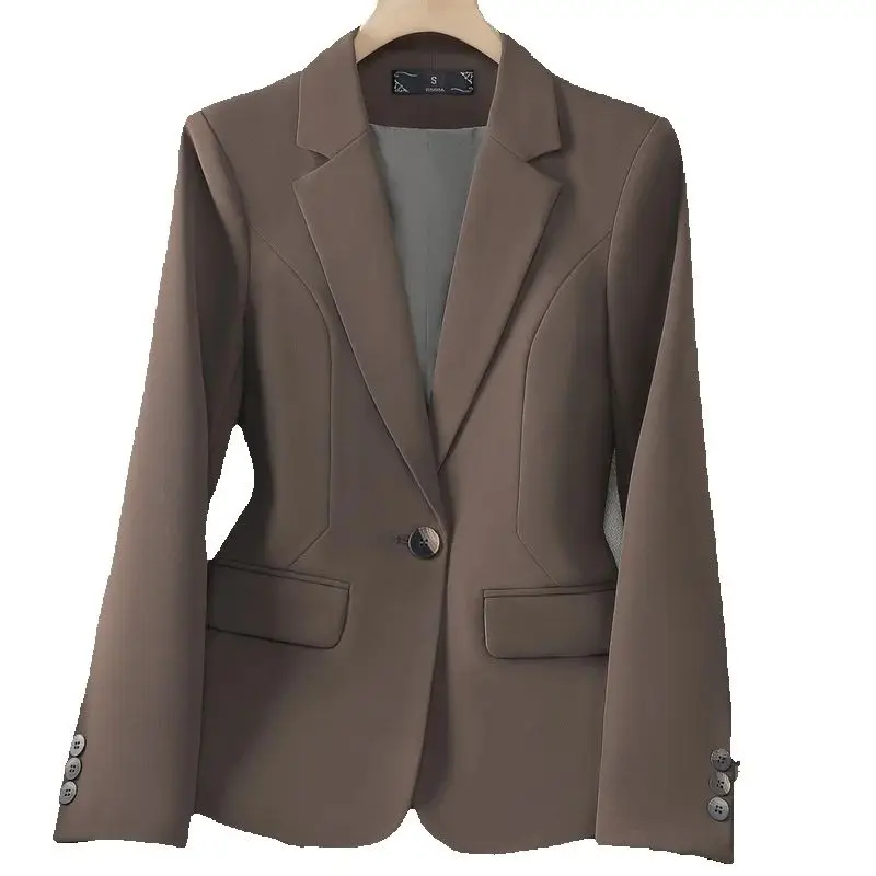 

New Office Ladies Formal Blazer Women Beige Coffee Black Female Work Business Wear Slim Jacket Autumn Female Suit Outerwear Tops